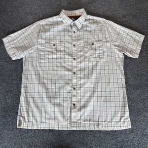 Croft & Barrow Quick Dry Shirt Mens Large Plaid Short Sleeve‎ Button Up Outdoor